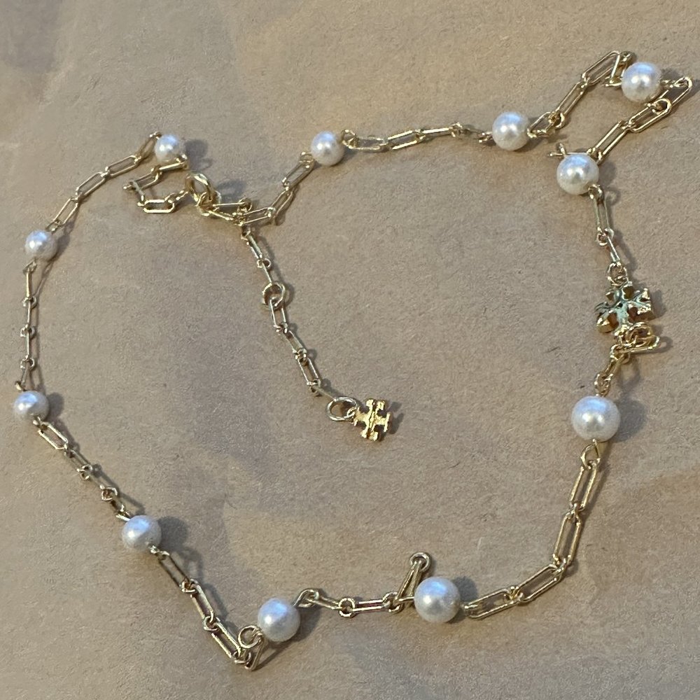 ToryBurch Thin Roxanne Chain Necklace Like New Condition